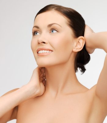 bright closeup portrait picture of beautiful woman