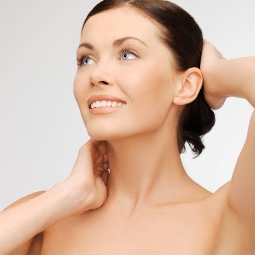 bright closeup portrait picture of beautiful woman