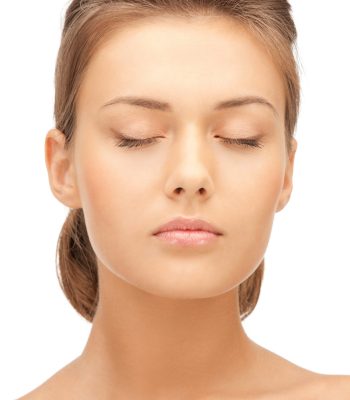 bright closeup portrait picture of beautiful woman