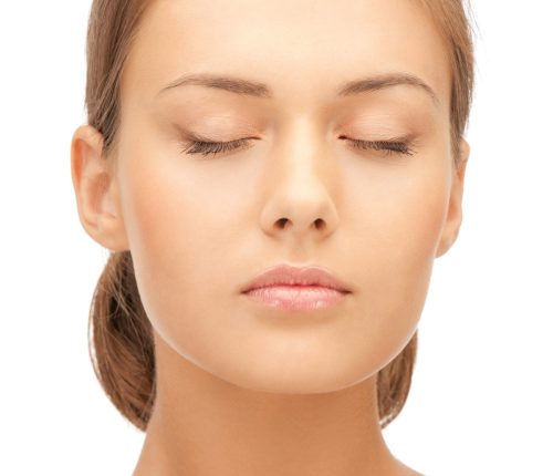 bright closeup portrait picture of beautiful woman